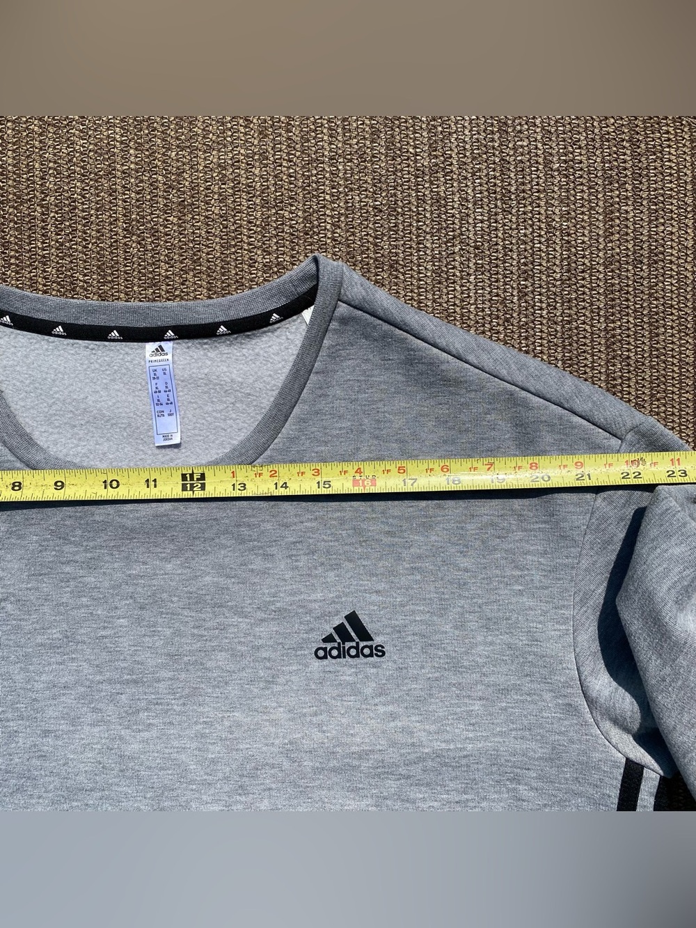 adidas Essentials Grey Cropped Fleece Sweatshirt XL - Picture 4 of 7